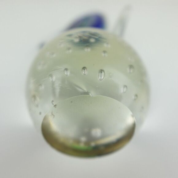 Art Glass Dolphin On Ball Figurine Blue & Green - Picture 6 of 9